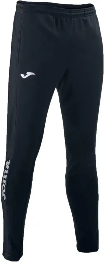 Pantalones Joma Championship IV para hombre, confeccionados en material sintético, con cintura elástica ajustable y cordón. Incluyen bolsillos sin cremallera, logo bordado y cremalleras en los bajos para facilitar el uso. Perfectos para entrenamiento y actividades deportivas, ofrecen comodidad, estilo y funcionalidad en cada movimiento.
