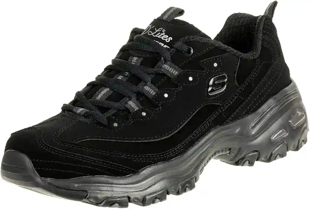 Zapatillas deportivas Skechers D'Lites® - Play On, con parte superior de cuero Trubuck y plantilla Air-Cooled Memory Foam para comodidad y estilo