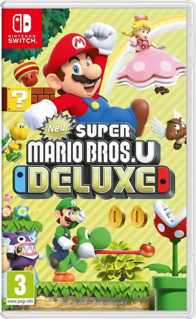 Juega a New Super Mario Bros. U Deluxe para Nintendo Switch con hasta cuatro jugadores. Disfruta de 164 niveles de plataformas, con Mario, Luigi, Toad, Caco Gazapo y Peachette. Incluye New Super Luigi U, un juego adicional de Luigi. La mejor experiencia multijugador en tu consola.
