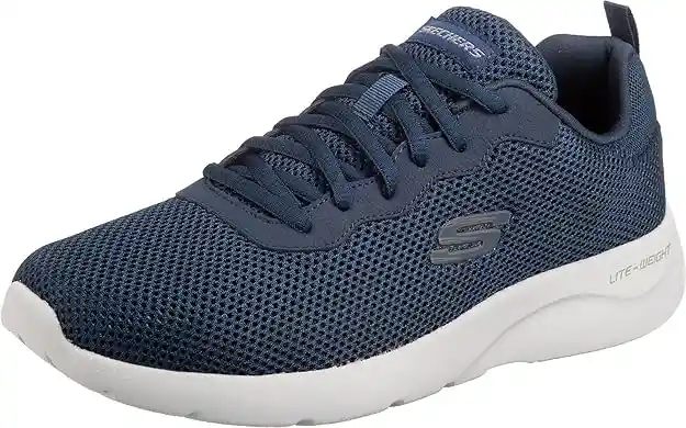Zapatillas Skechers Dynamight 2.0 Rayhill para hombre, diseñadas para entrenamiento y actividad física. Con parte superior de malla tejida suave y material sintético, media suela que absorbe impactos y plantilla de espuma viscoelástica para comodidad durante el ejercicio. Perfectas para entrenamientos intensos, caminatas largas y uso diario cómodo.