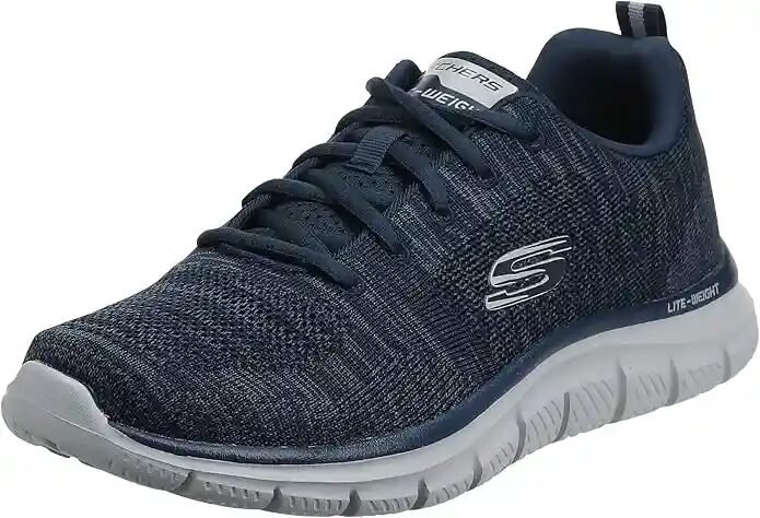 Zapatillas Skechers con cordones y ajuste cómodo: parte superior de punto de malla transpirable y plantilla Memory Foam acolchada para máxima comodidad y soporte diario